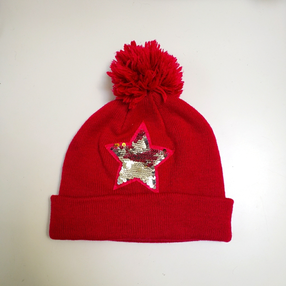 Magenta Pompom Ribbed Beanie Hat